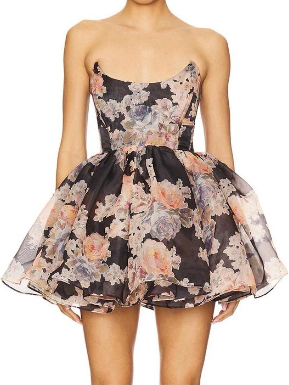 Selkie x Revolve Floral Strapless Corset Tutu Puffy Mini Dress Size L NWT